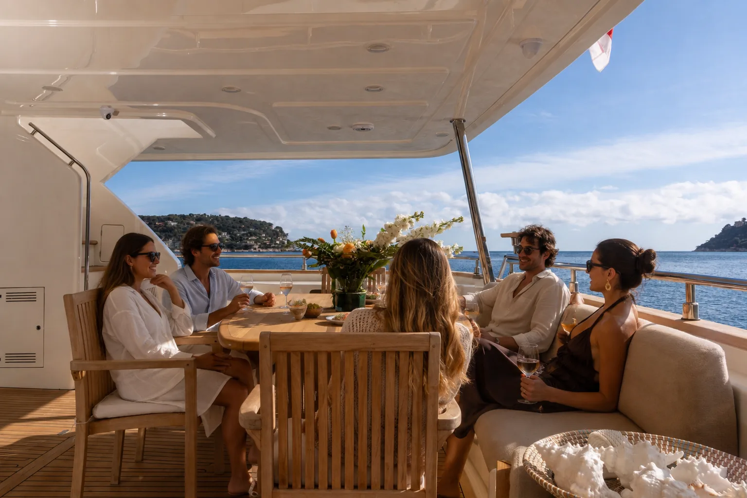 Guests aboard La Pausa